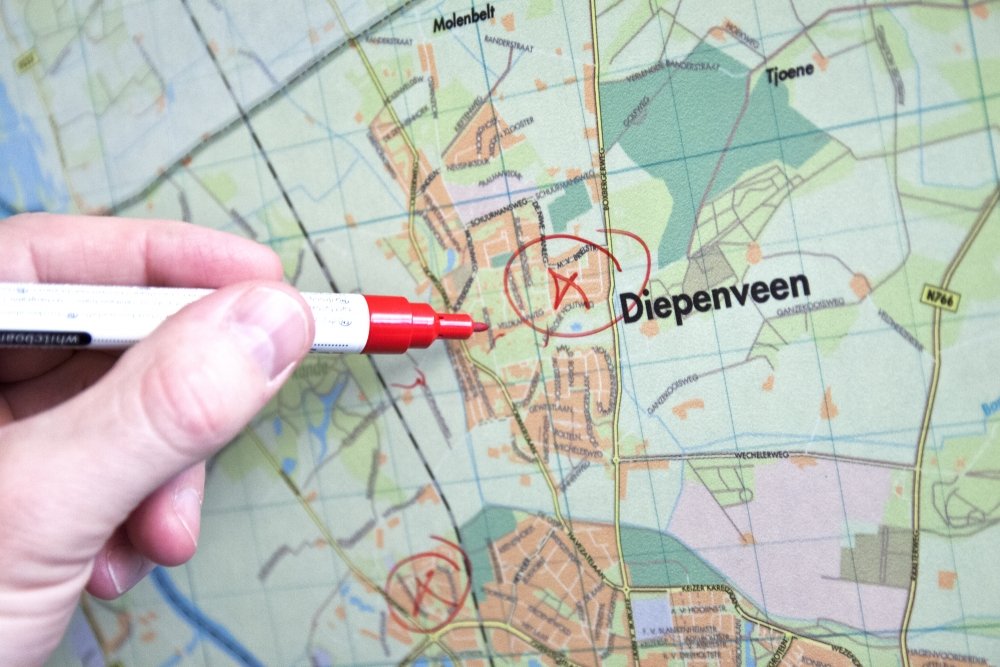 Deze plattegronden is voorzien van een laag die beschrijfbaar is met speciale stiften