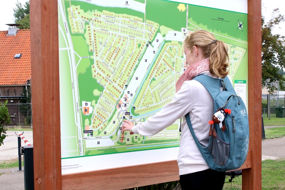 Parkplattegrond van bungalowpark en camping