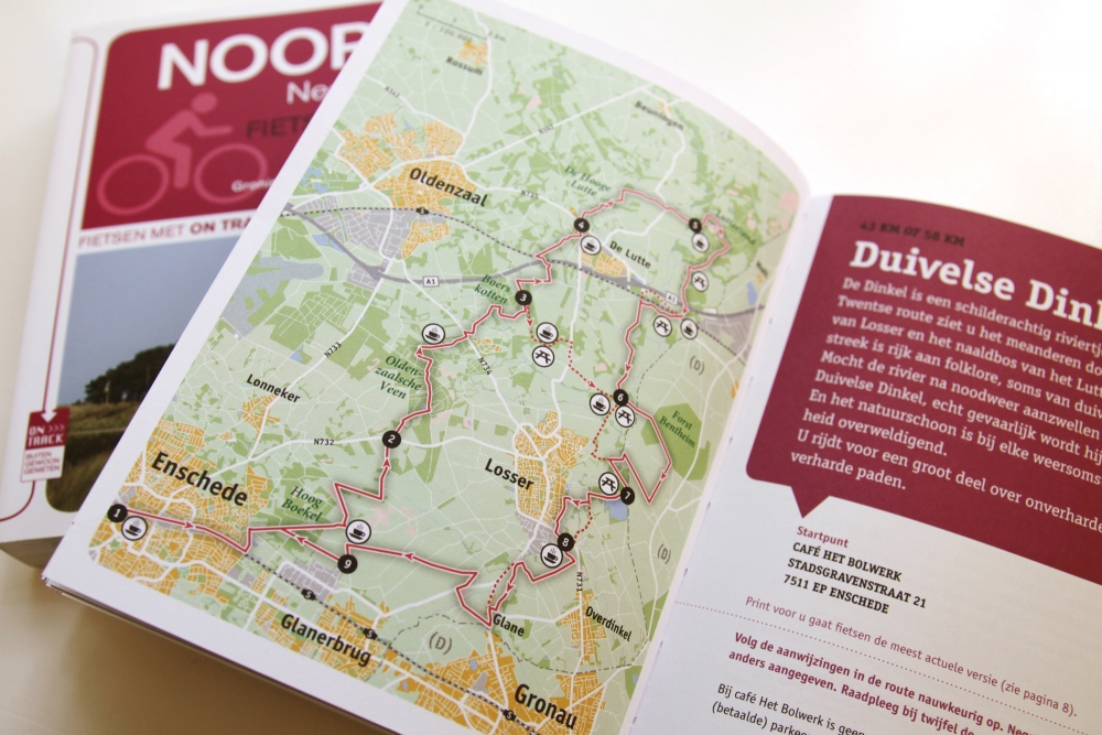 On Track heeft een serie van vier boeken uitgegeven met fietsroutes.