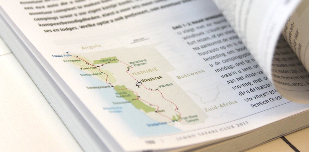 Rondreiskaart Namibië Rondreiskaart Namibië