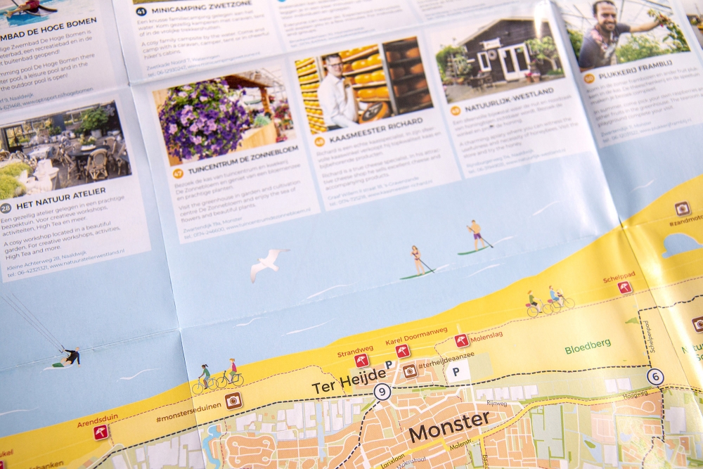 EMK heeft een speciale illustratieve kaart van het strand gemaakt, inclusief illustraties. EMK heeft een speciale illustratieve kaart van het strand gemaakt, inclusief illustraties.